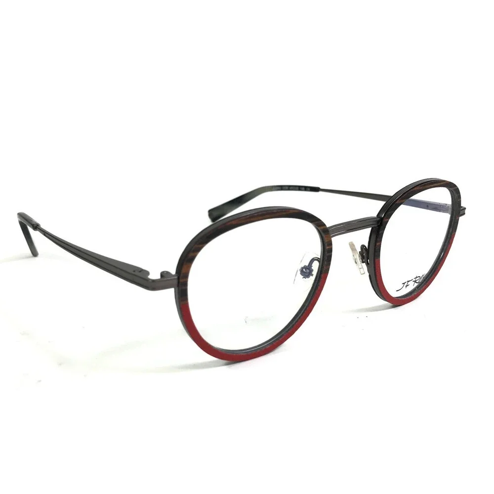 J. F. Rey Eyeglasses Frames JF2860 0330 Striped Brown Red Gray Round 47-22-145